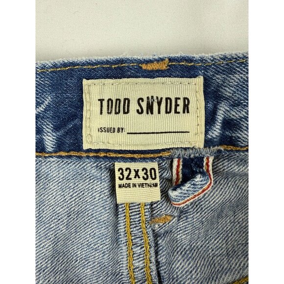 Todd Snyder Mens SLIM FIT SELVEDGE JEAN IN DESTROYED BROOME WASH Size 32x30 - Picture 7 of 13